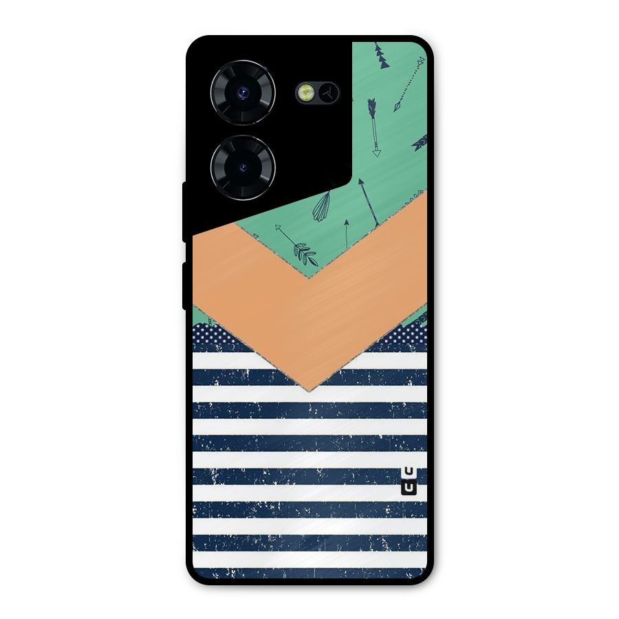 Arrows and Stripes Metal Back Case for Tecno Pova 5 Pro 5G