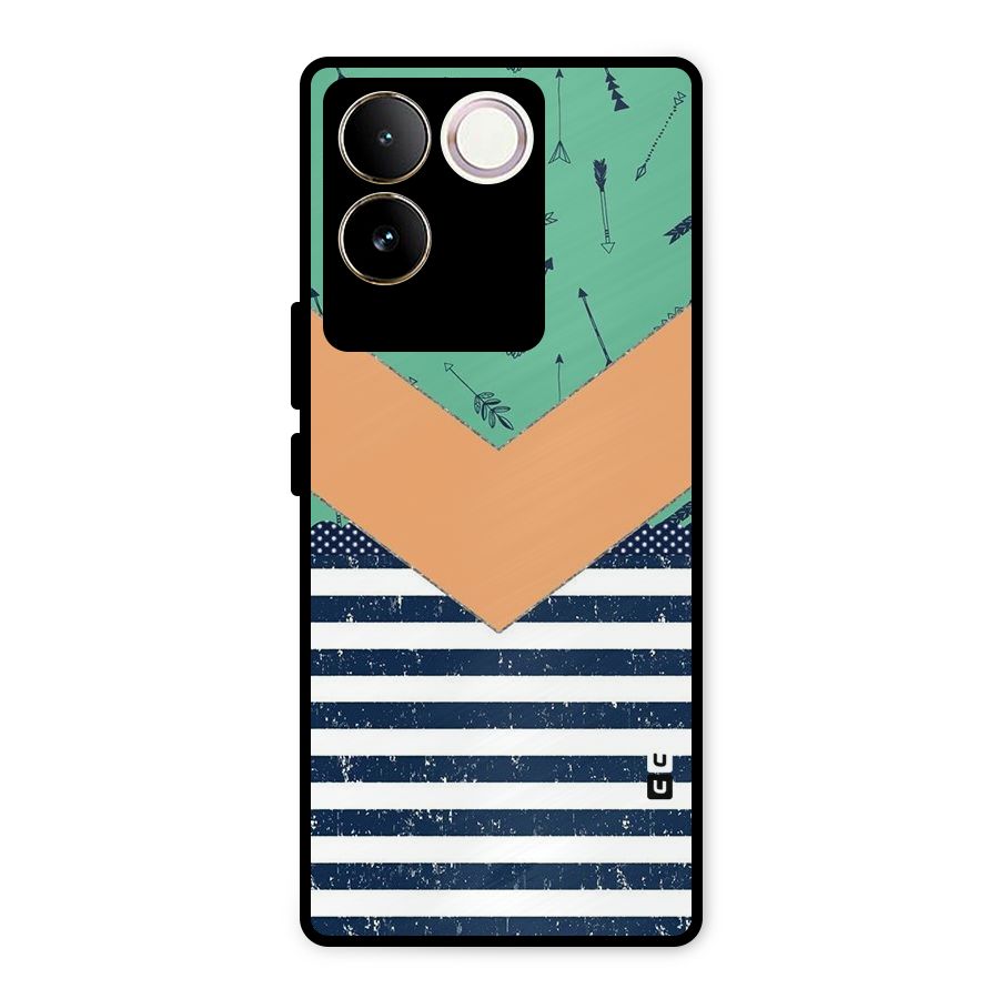 Arrows and Stripes Metal Back Case for Vivo T2 Pro