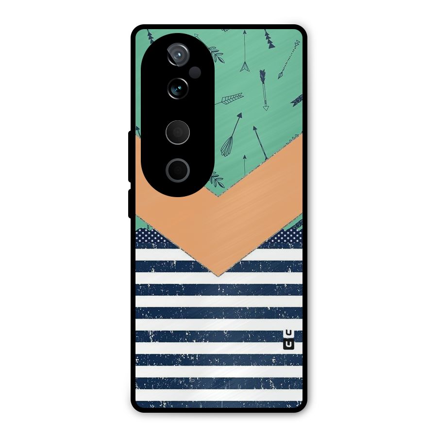 Arrows and Stripes Metal Back Case for Vivo T3 Ultra