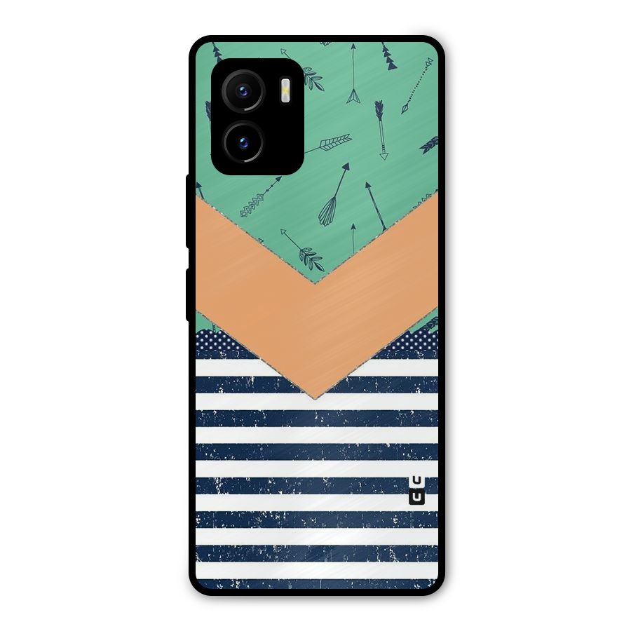 Arrows and Stripes Metal Back Case for Vivo Y15s
