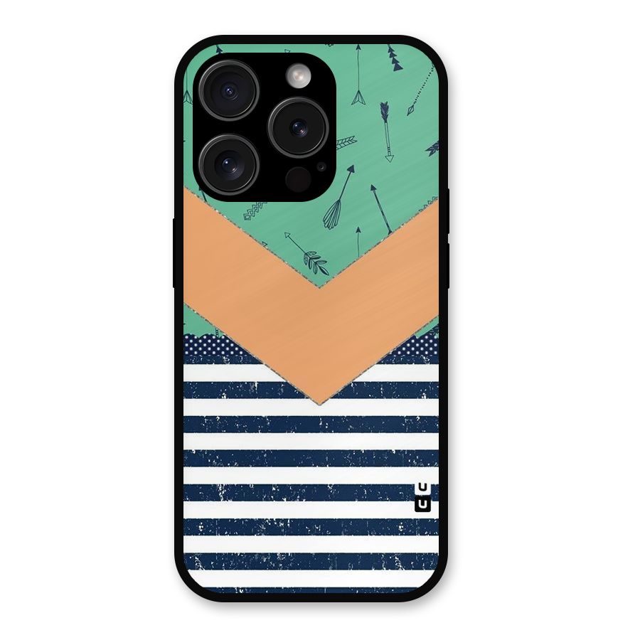 Arrows and Stripes Metal Back Case for iPhone 15 Pro