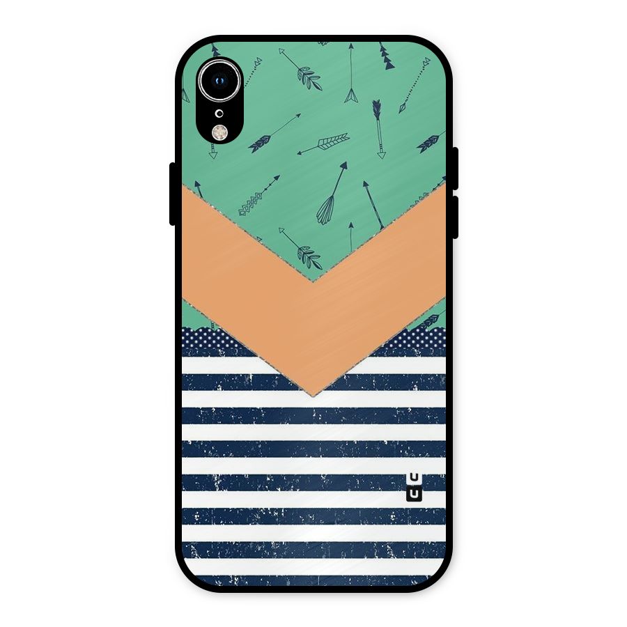 Arrows and Stripes Metal Back Case for iPhone XR