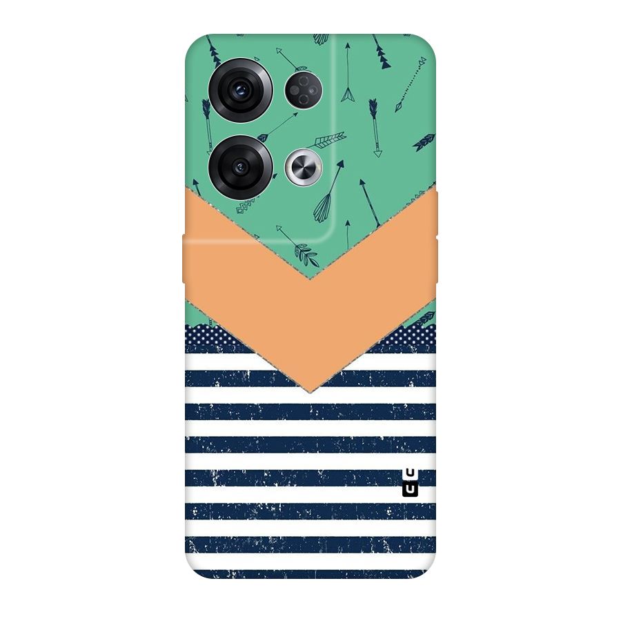 Arrows and Stripes Original Polycarbonate Back Case for Oppo Reno8 Pro 5G