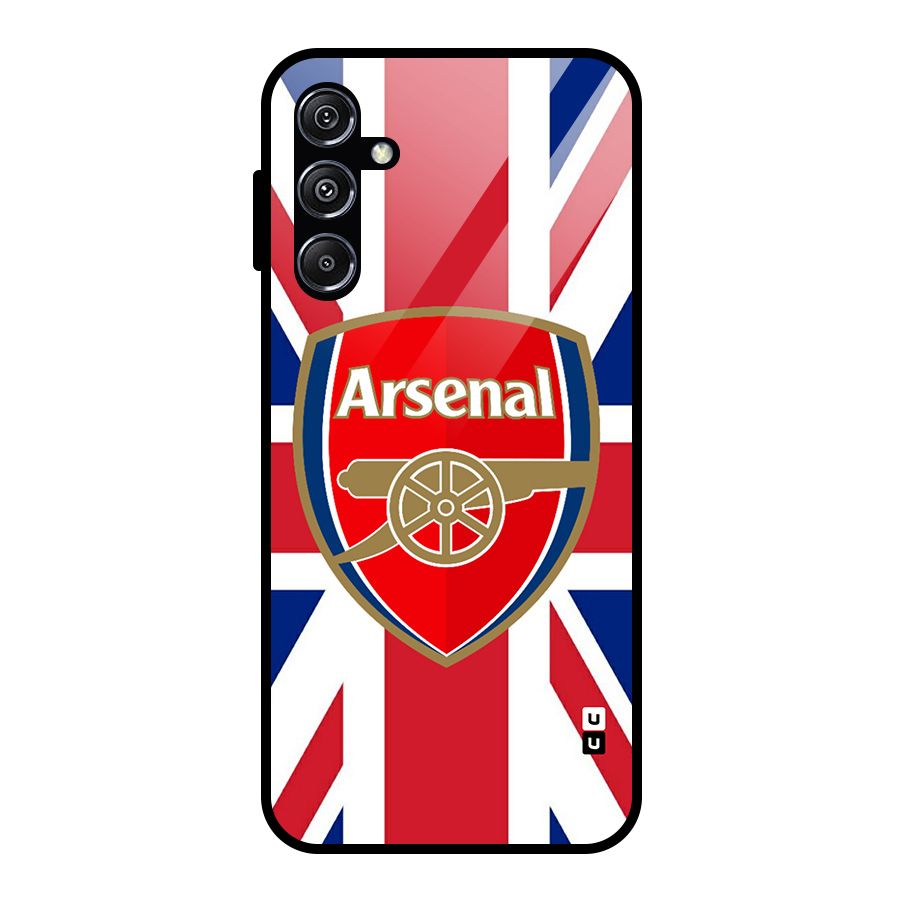 Arsenal Flag Glass Back Case for Galaxy M34 5G