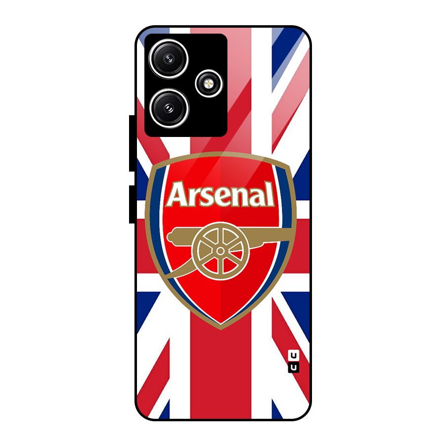 Arsenal Flag Glass Back Case for Redmi 12 5G