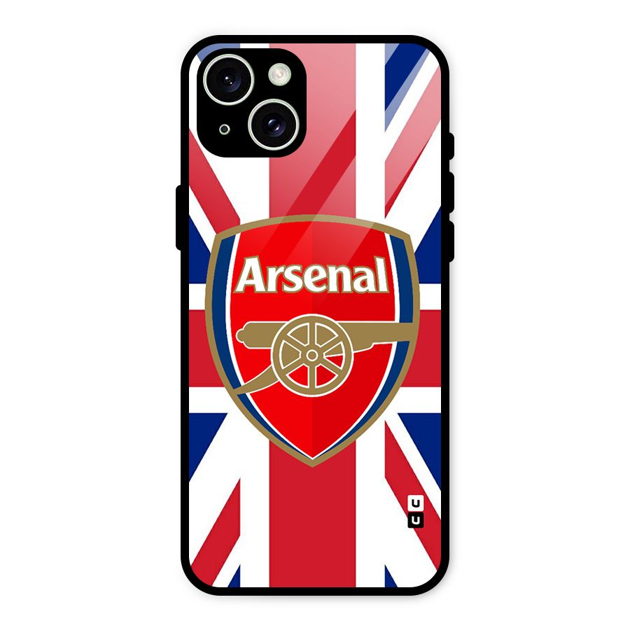 Arsenal Flag Glass Back Case for iPhone 15 Plus
