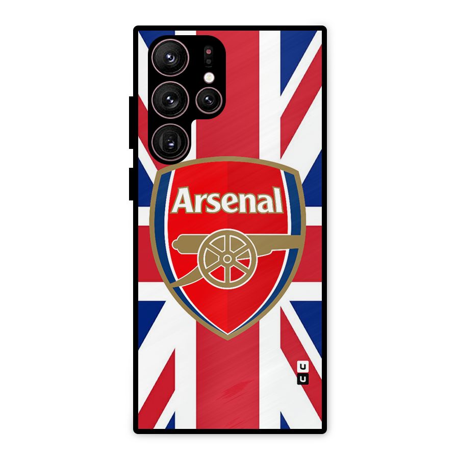 Arsenal Flag Metal Back Case for Galaxy S22 Ultra 5G