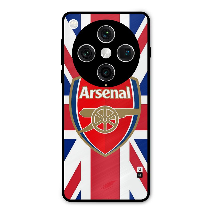 Arsenal Flag Metal Back Case for Oppo Find X8 Pro