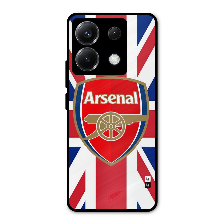 Arsenal Flag Metal Back Case for Poco X6