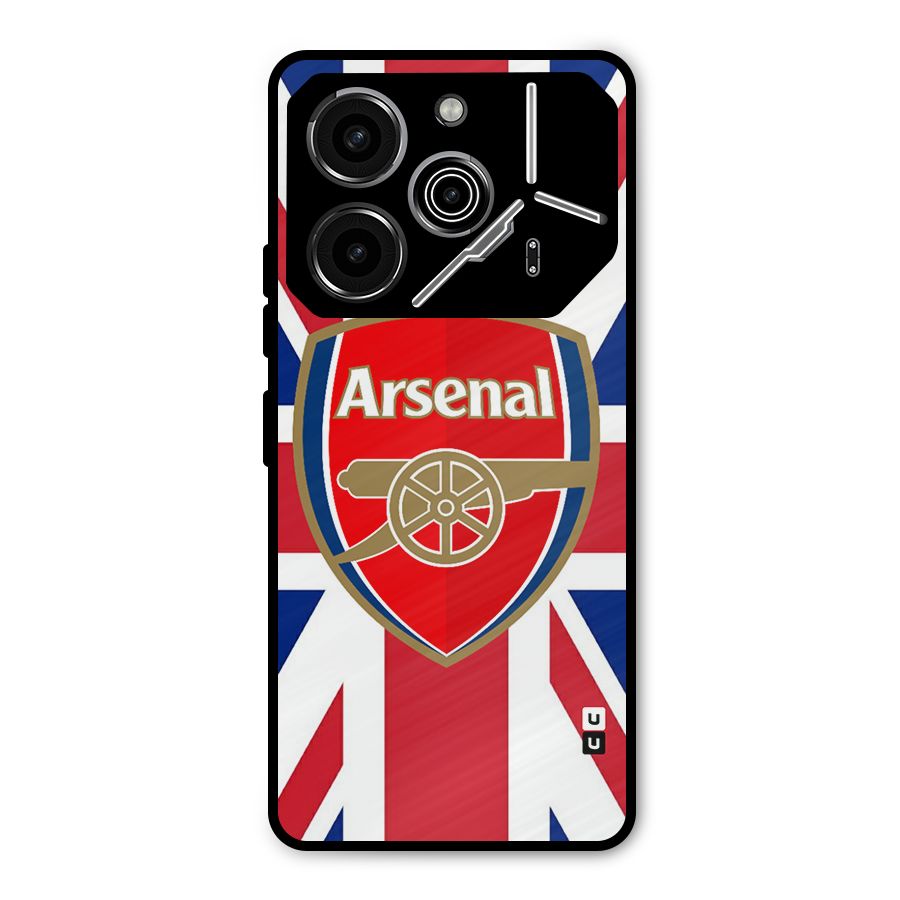 Arsenal Flag Metal Back Case for Tecno Pova 6 Pro