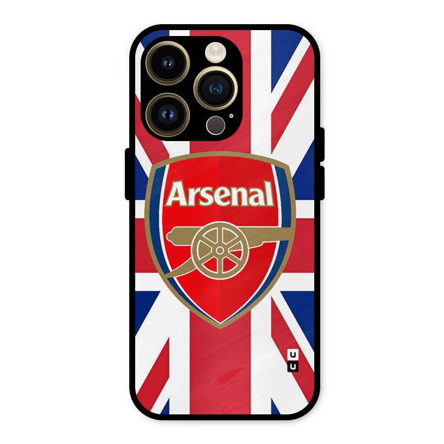 Arsenal Flag Metal Back Case for iPhone 14 Pro