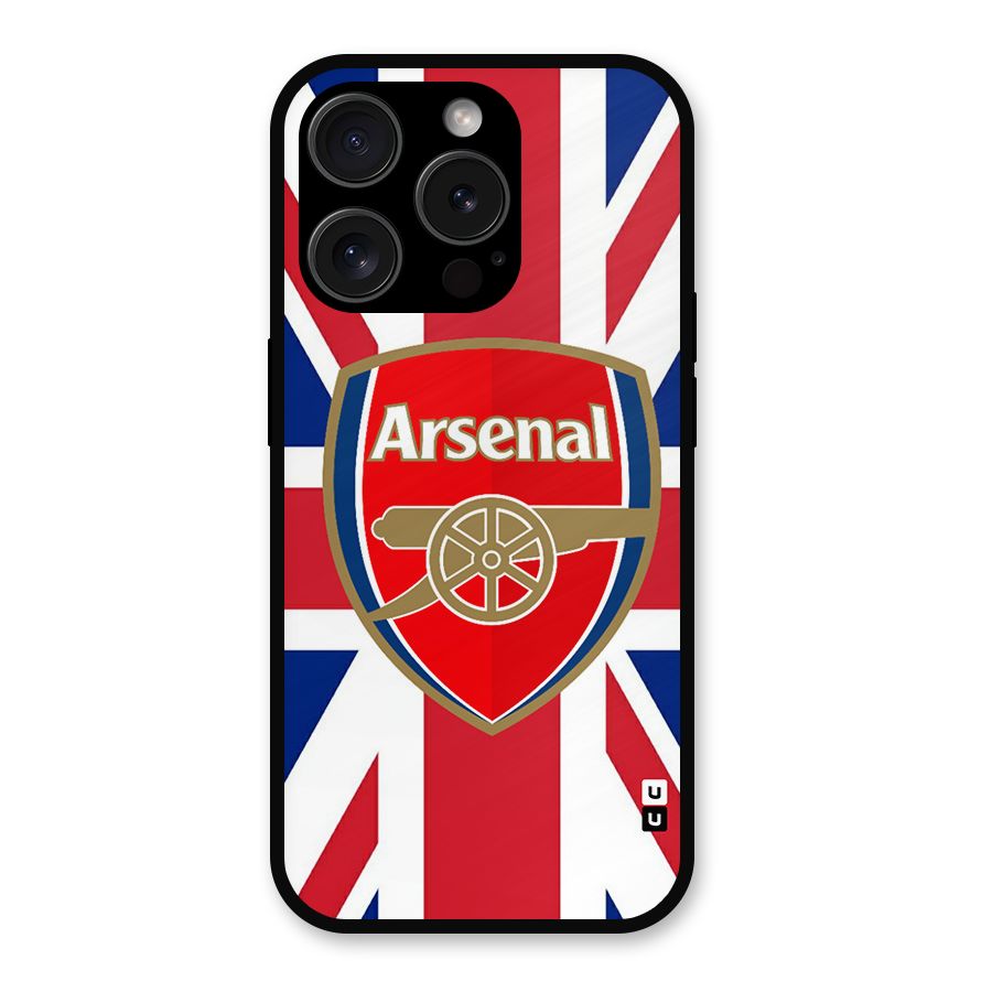 Arsenal Flag Metal Back Case for iPhone 15 Pro