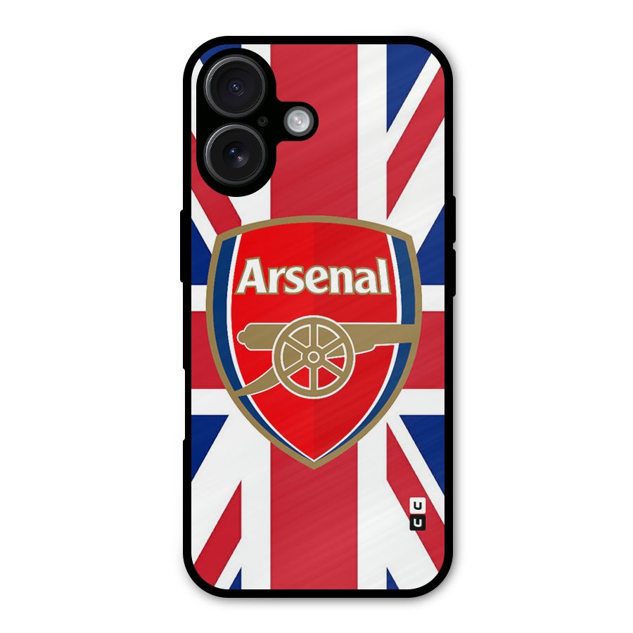 Arsenal Flag Metal Back Case for iPhone 16