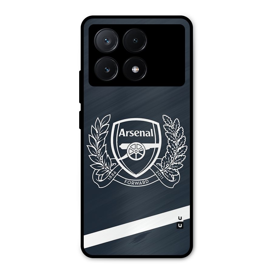 Arsenal Forward Metal Back Case for Poco X6 Pro