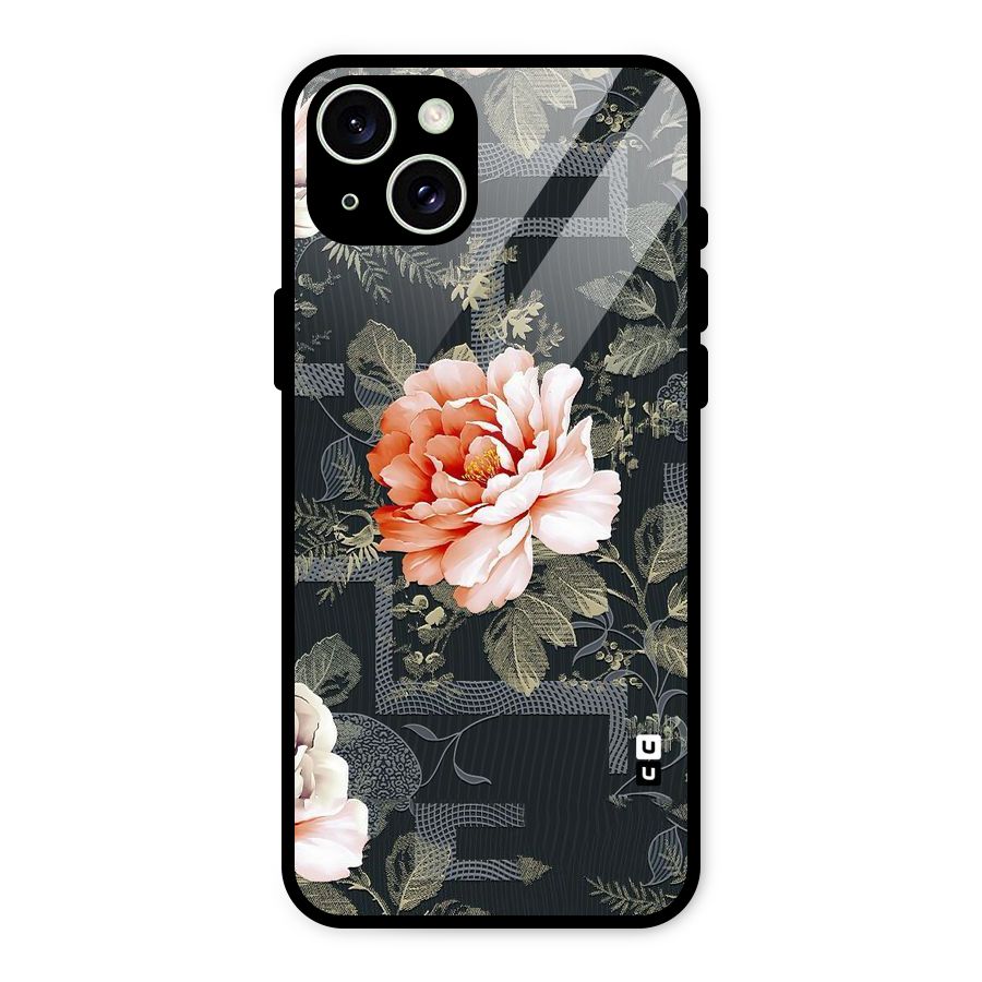 Art And Floral Glass Back Case for iPhone 15 Plus