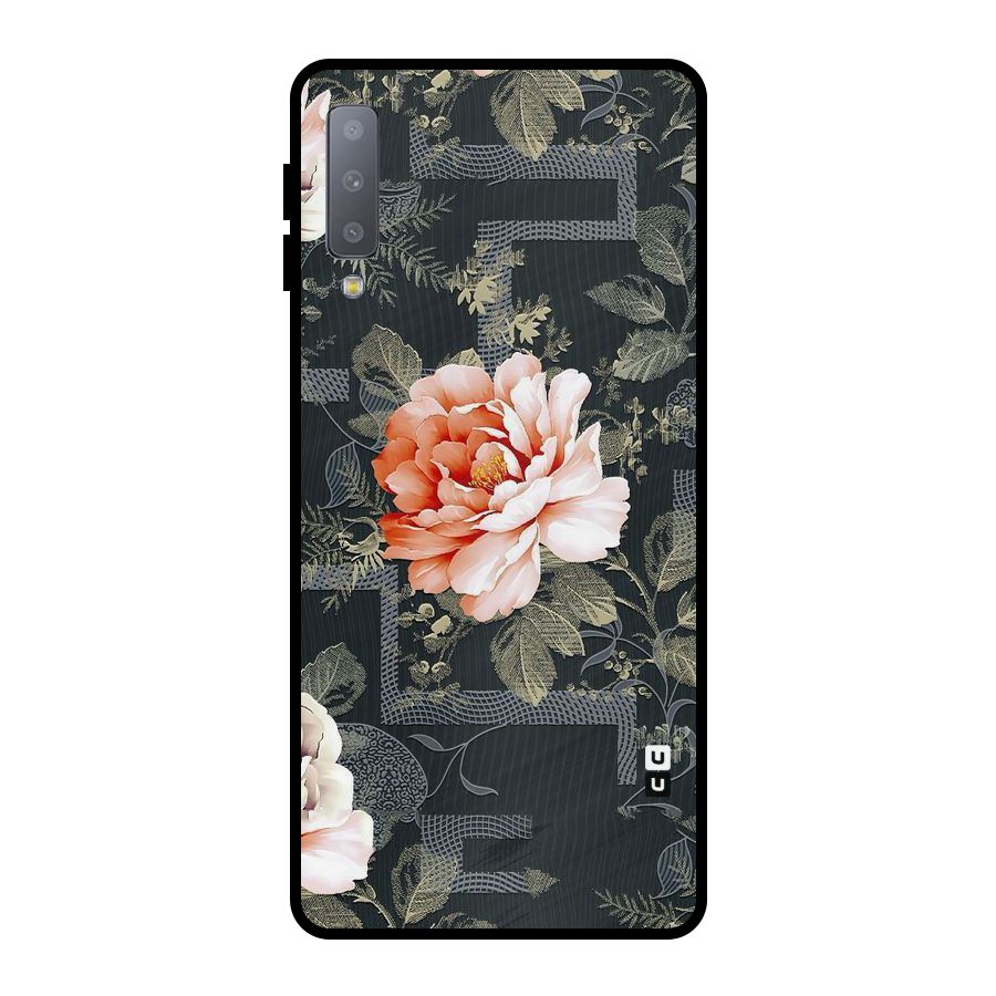 Art And Floral Metal Back Case for Galaxy A7 (2018)