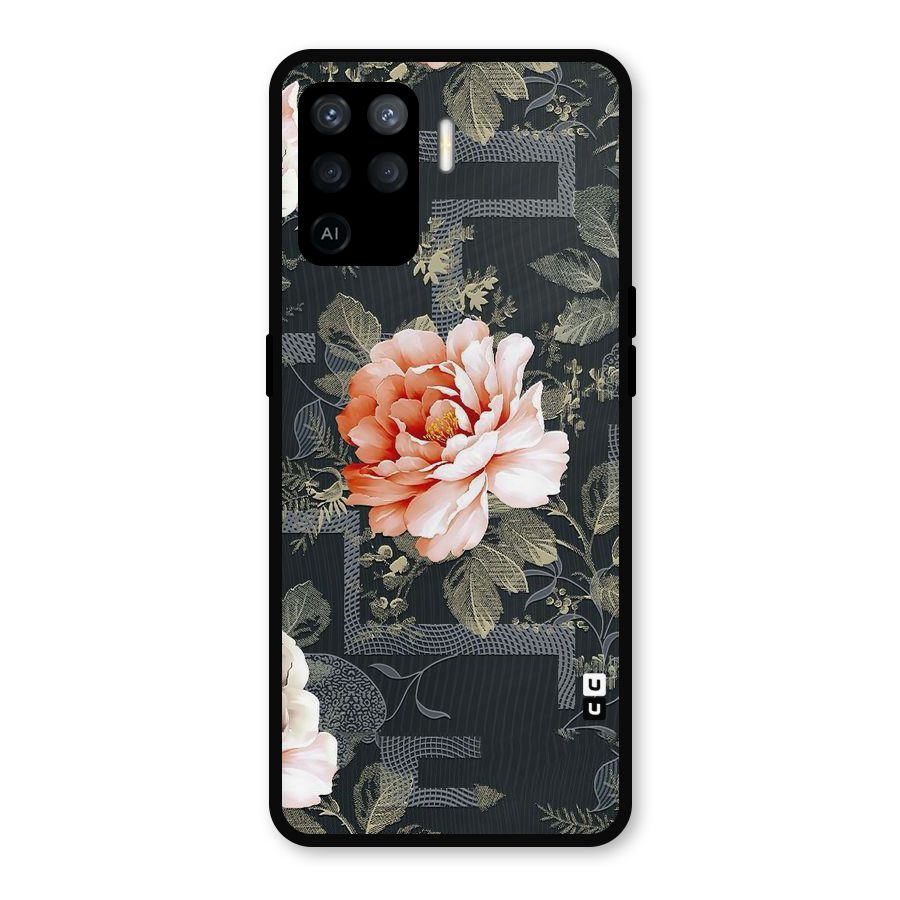 Art And Floral Metal Back Case for Oppo F19 Pro
