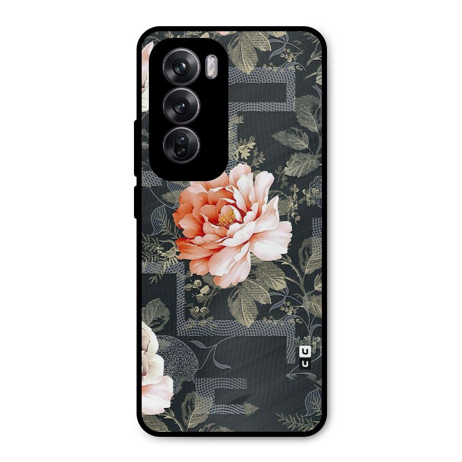 Art And Floral Metal Back Case for Oppo Reno12 Pro