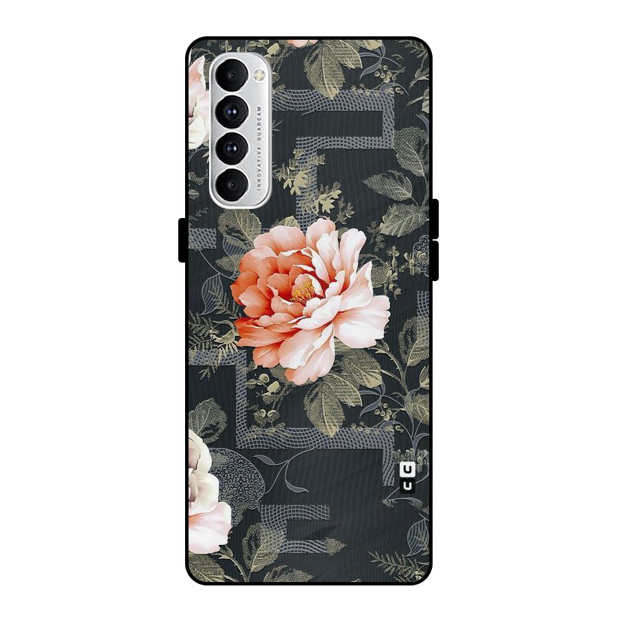 Art And Floral Metal Back Case for Oppo Reno4 Pro