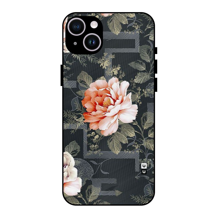 Art And Floral Metal Back Case for iPhone 14 Plus