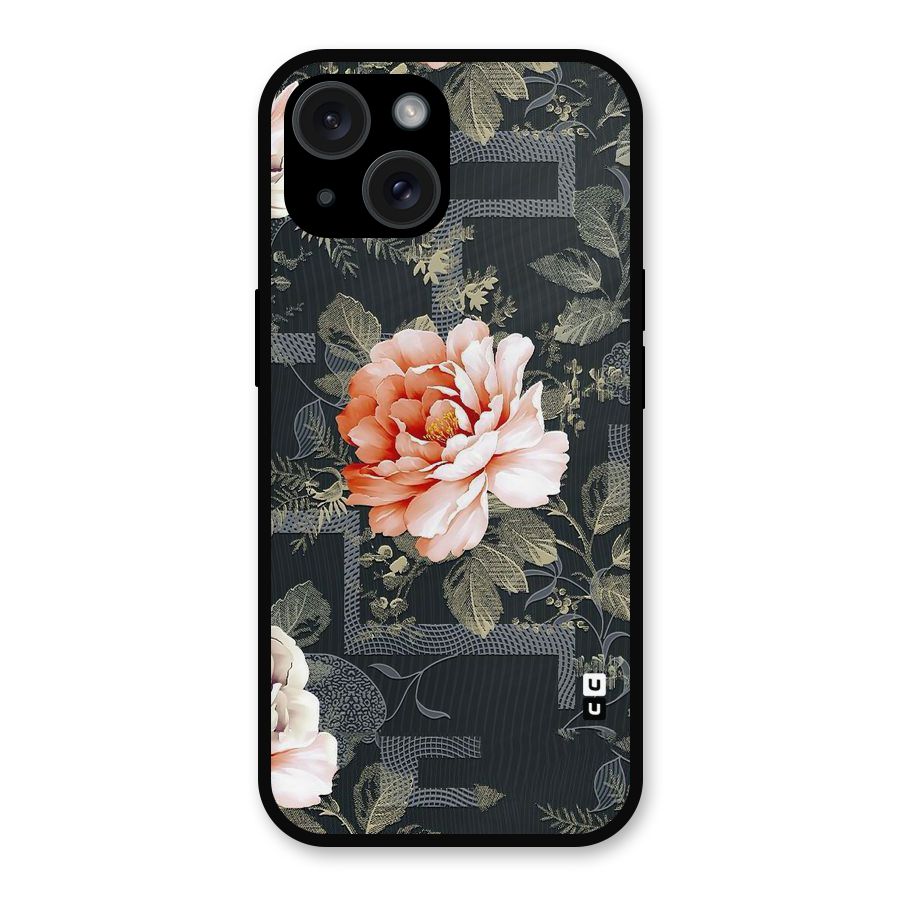 Art And Floral Metal Back Case for iPhone 15