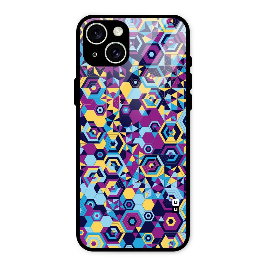 Artistic Abstract Glass Back Case for iPhone 15 Plus