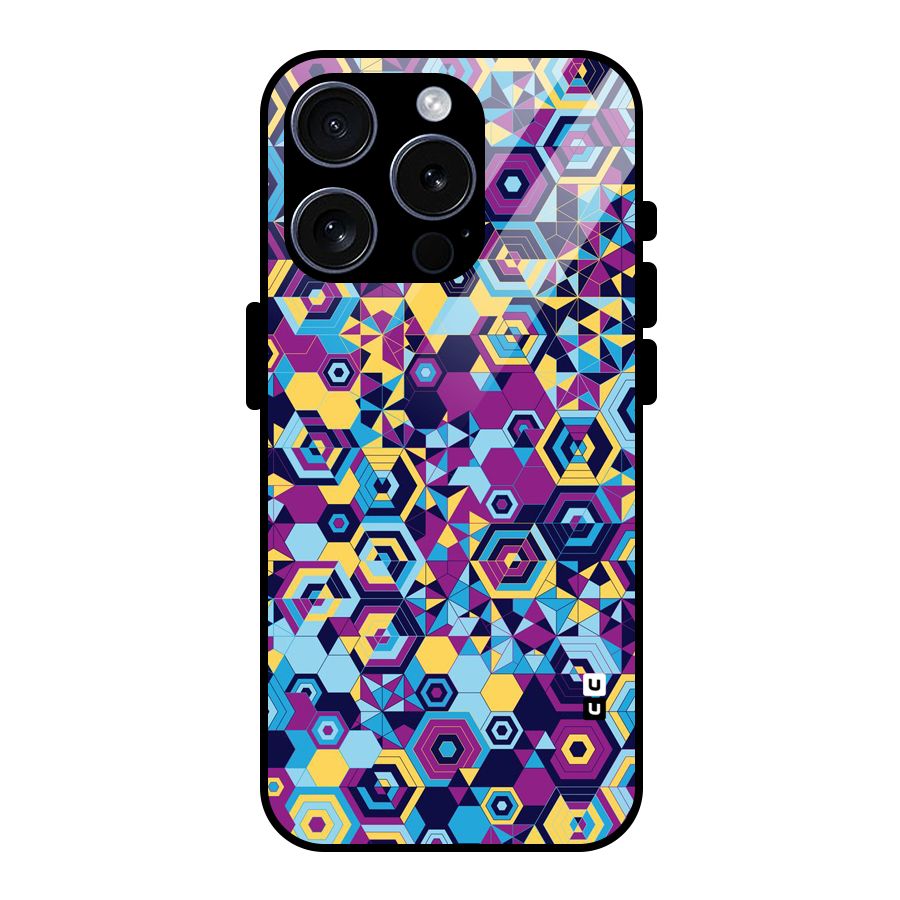 Artistic Abstract Glass Back Case for iPhone 15 Pro