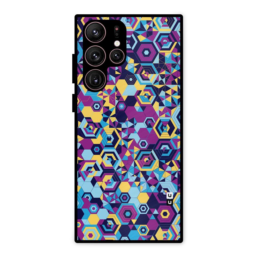 Artistic Abstract Metal Back Case for Galaxy S22 Ultra 5G