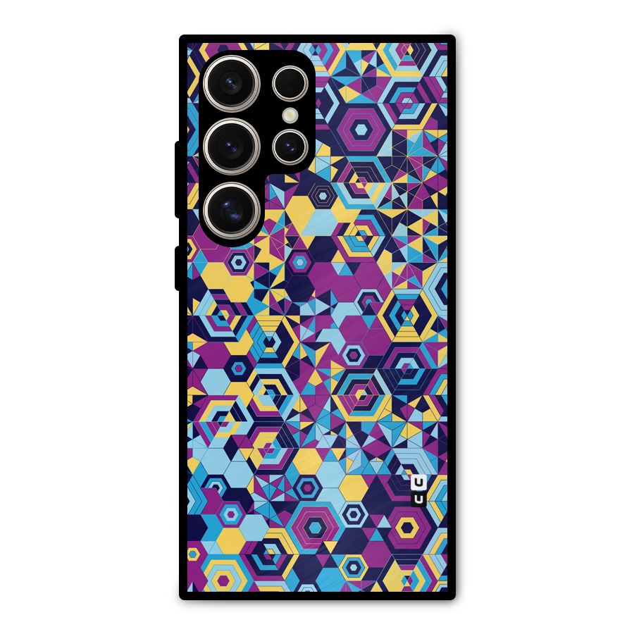 Artistic Abstract Metal Back Case for Galaxy S24 Ultra