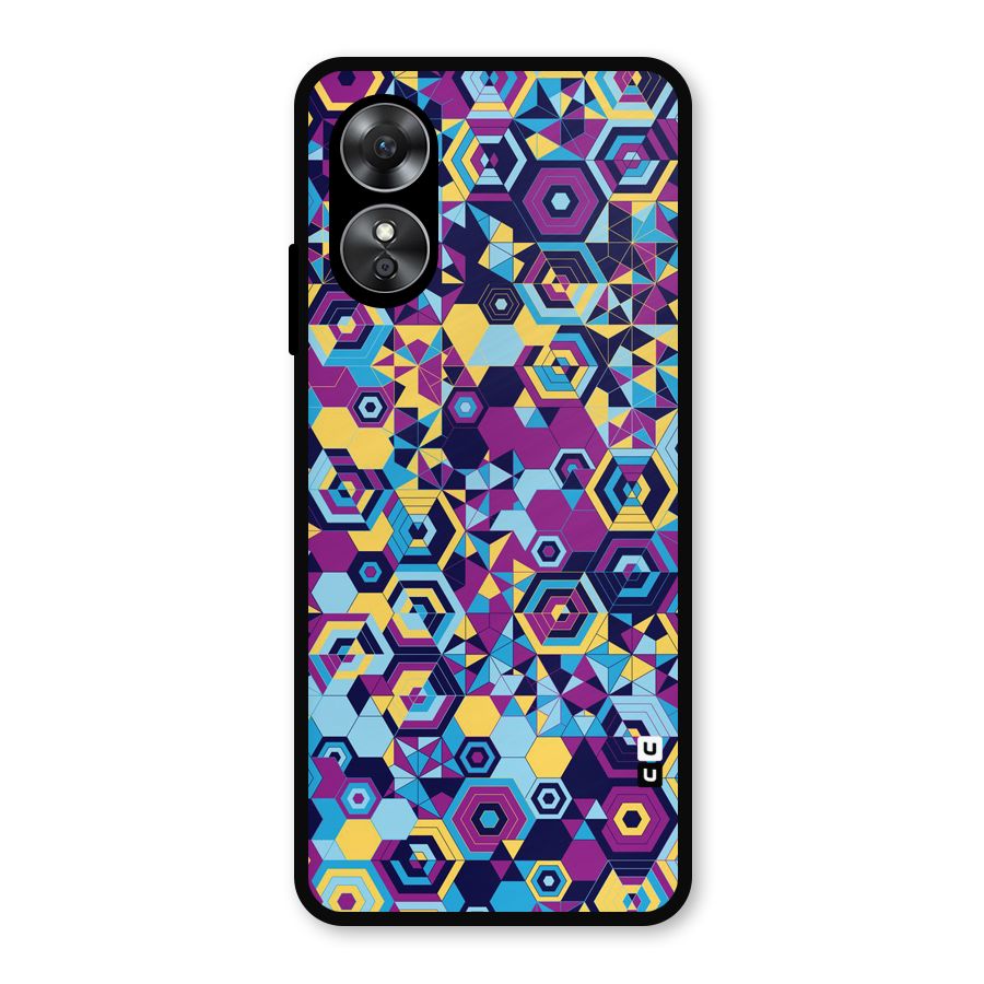 Artistic Abstract Metal Back Case for Oppo A17