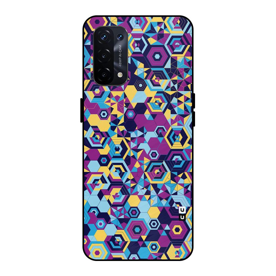 Artistic Abstract Metal Back Case for Oppo A74 5G
