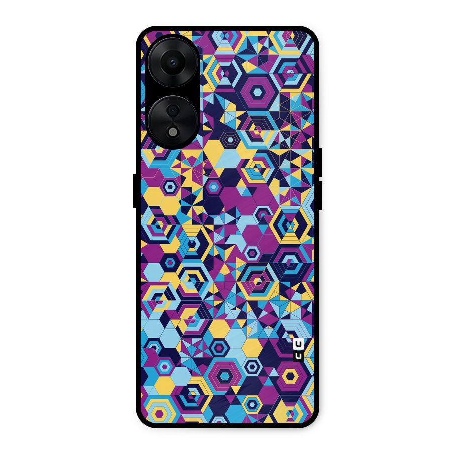 Artistic Abstract Metal Back Case for Oppo A78 5G