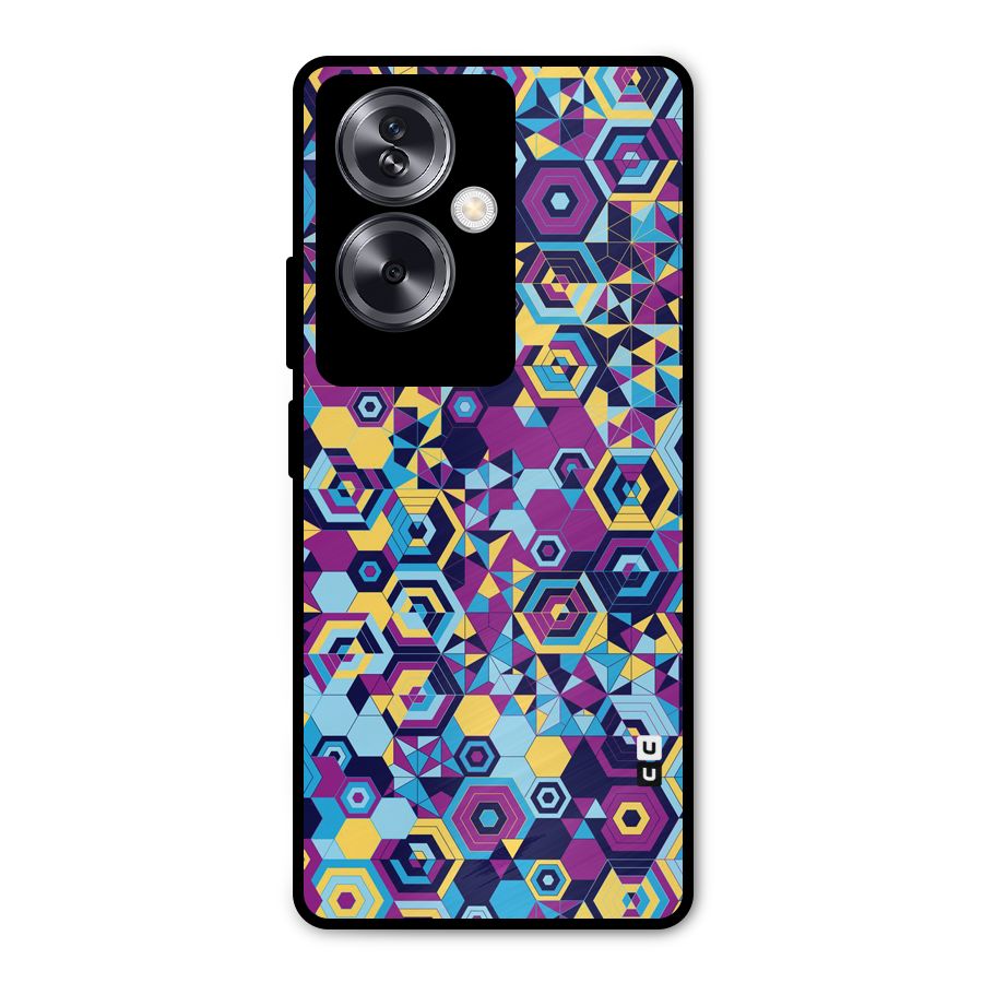 Artistic Abstract Metal Back Case for Oppo A79 5G