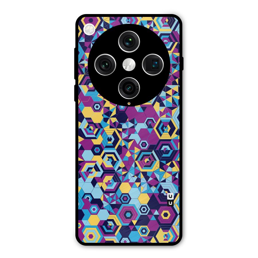 Artistic Abstract Metal Back Case for Oppo Find X8 Pro