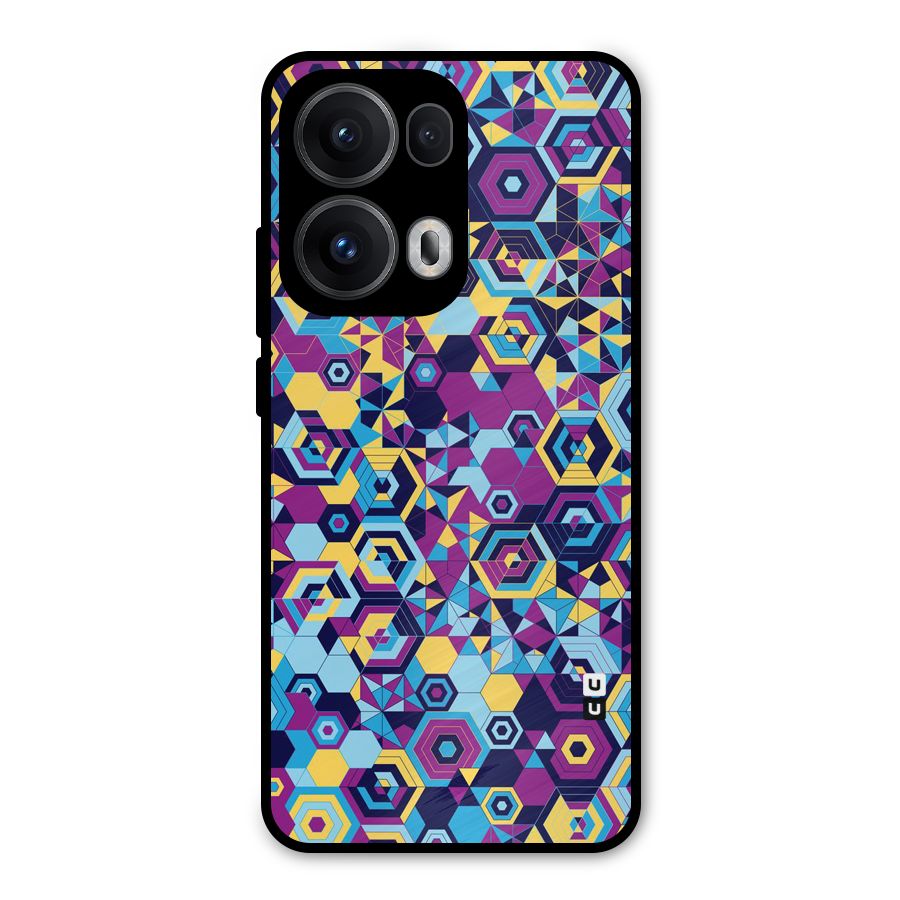 Artistic Abstract Metal Back Case for Oppo Reno13 Pro
