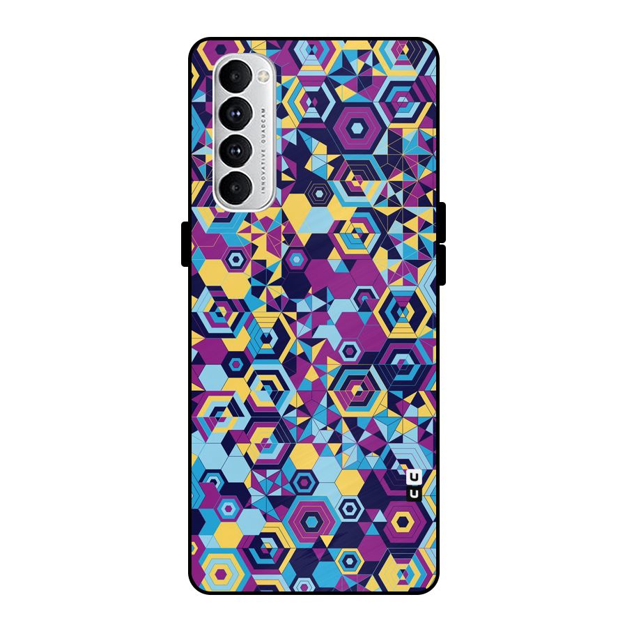 Artistic Abstract Metal Back Case for Oppo Reno4 Pro