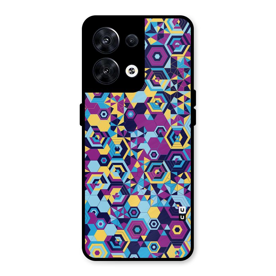 Artistic Abstract Metal Back Case for Oppo Reno8 5G