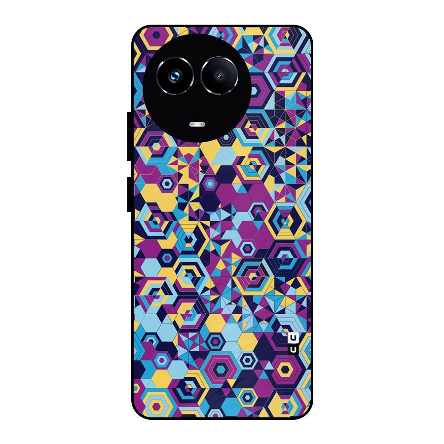 Artistic Abstract Metal Back Case for Realme Narzo 60X