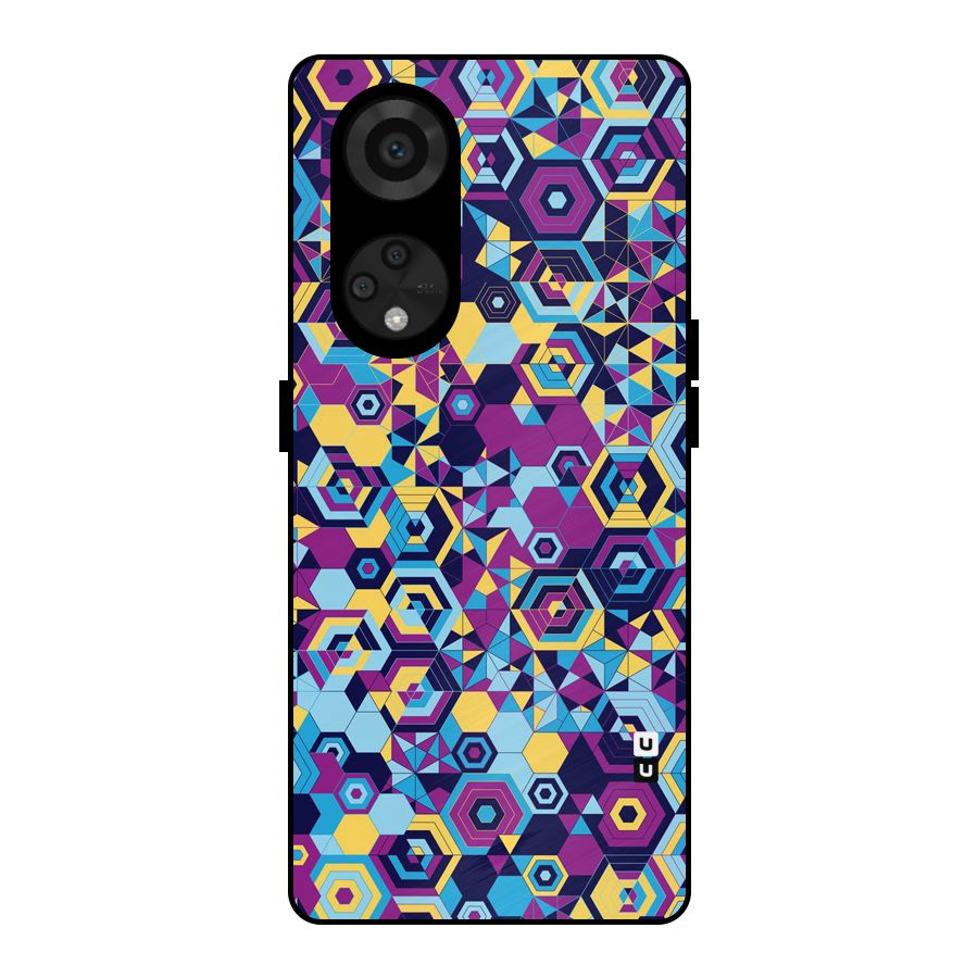 Artistic Abstract Metal Back Case for Reno8 T 5G