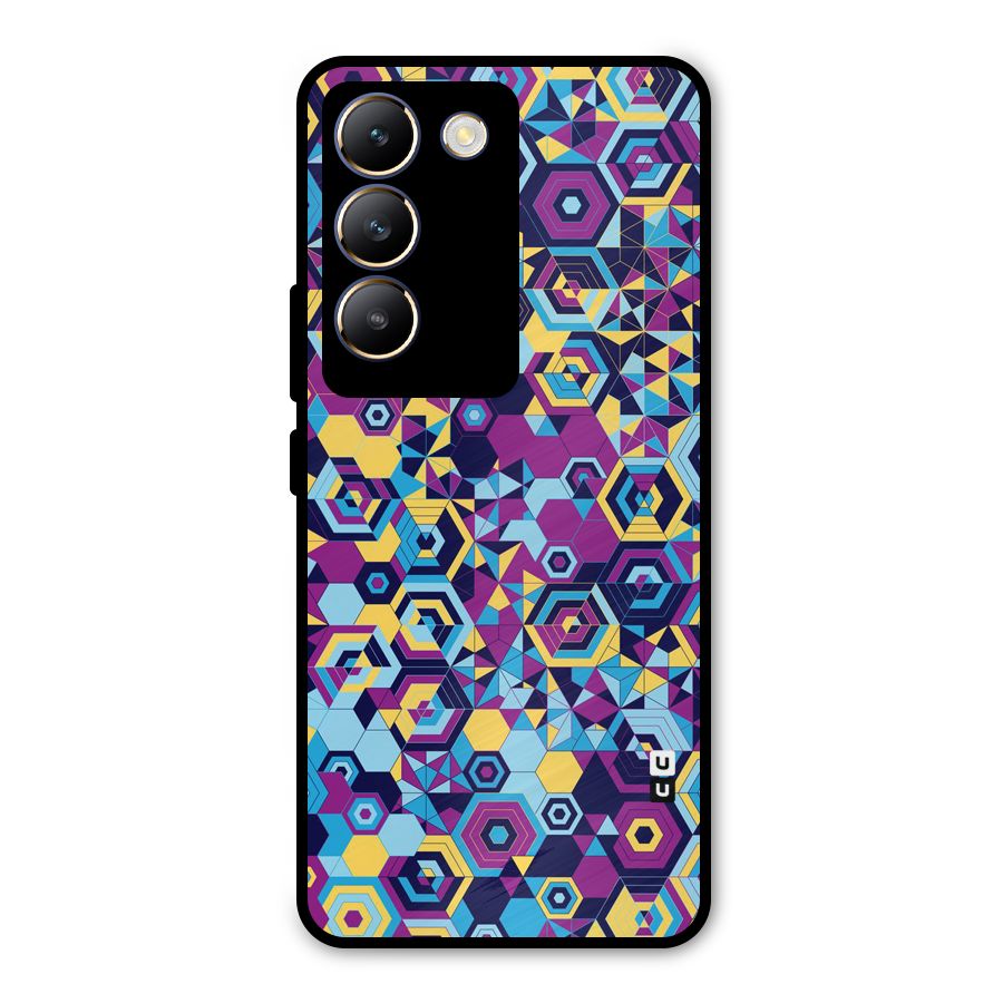 Artistic Abstract Metal Back Case for Vivo T3 5G