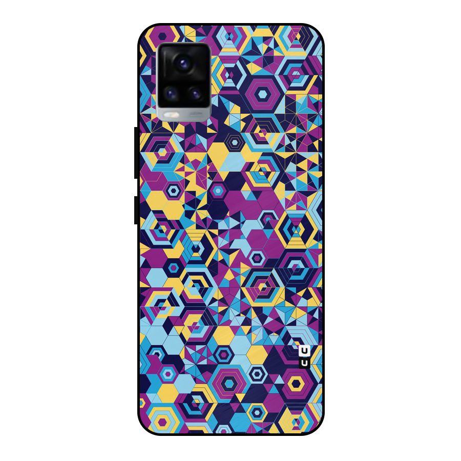 Artistic Abstract Metal Back Case for Vivo V20 2021