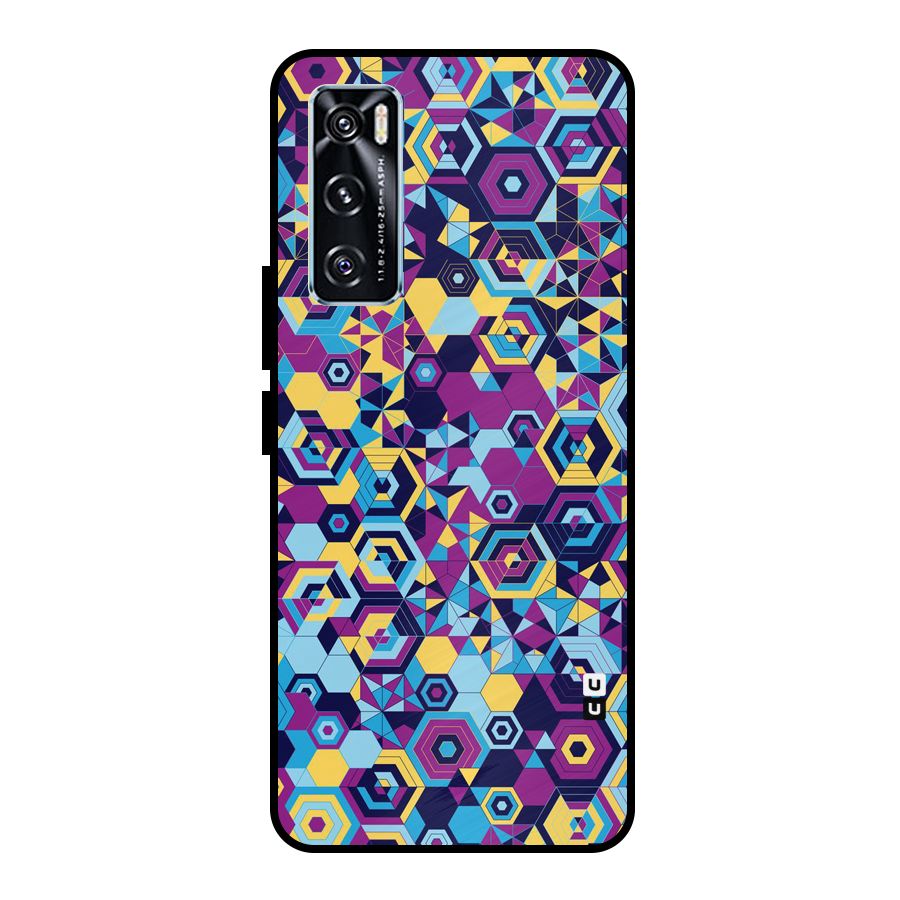 Artistic Abstract Metal Back Case for Vivo V20 SE