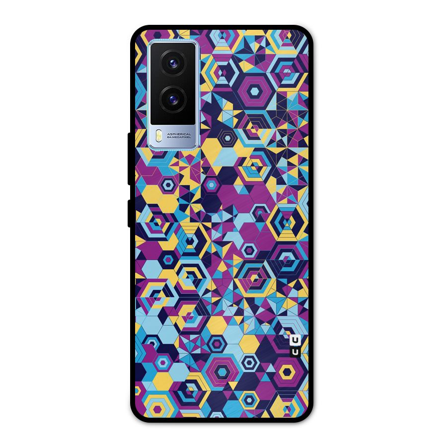 Artistic Abstract Metal Back Case for Vivo V21e 5G