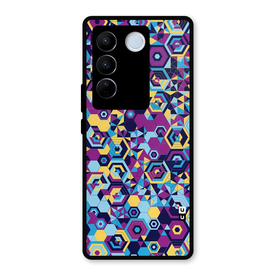 Artistic Abstract Metal Back Case for Vivo V27