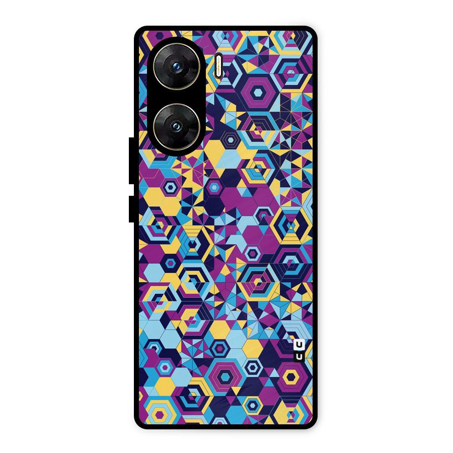 Artistic Abstract Metal Back Case for Vivo V29e