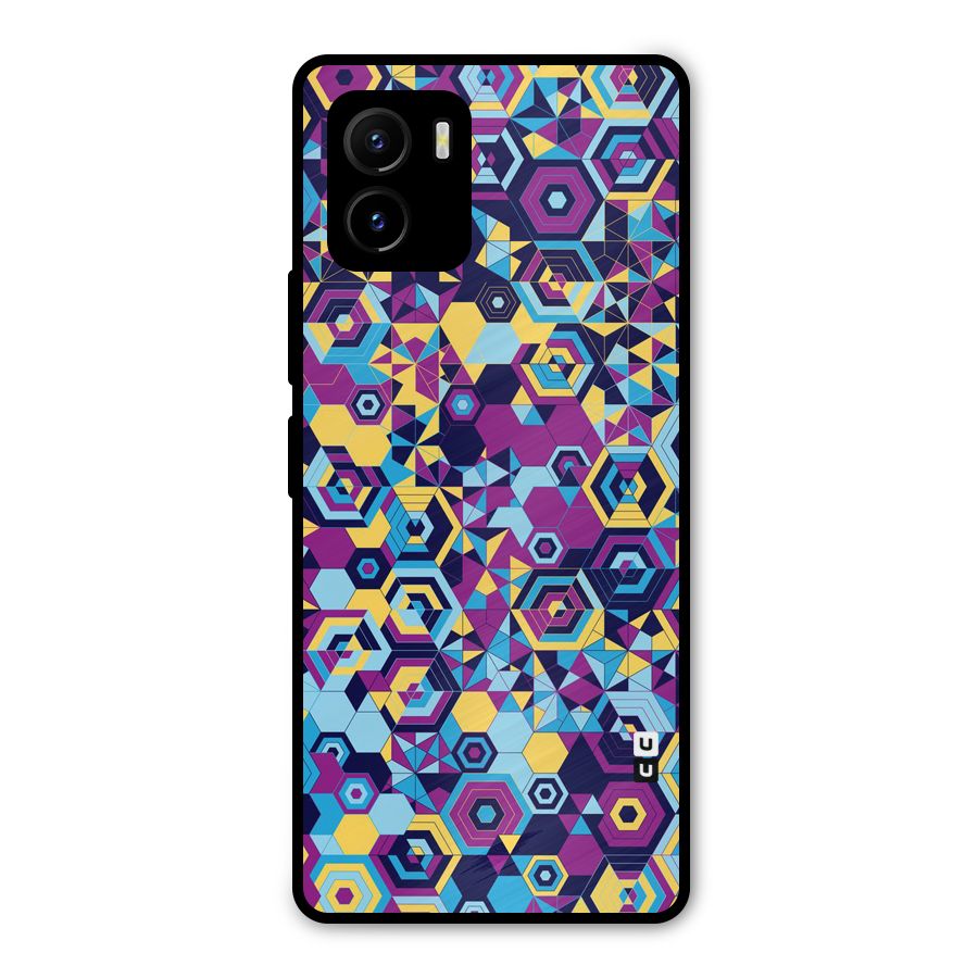 Artistic Abstract Metal Back Case for Vivo Y15s