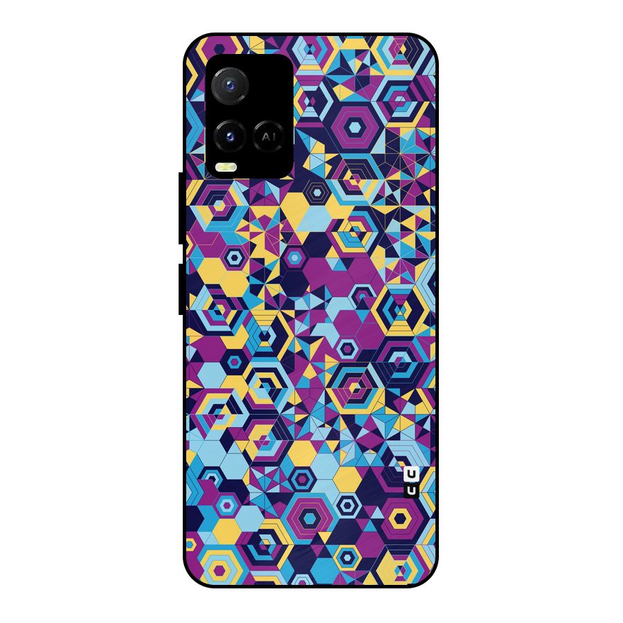 Artistic Abstract Metal Back Case for Vivo Y21