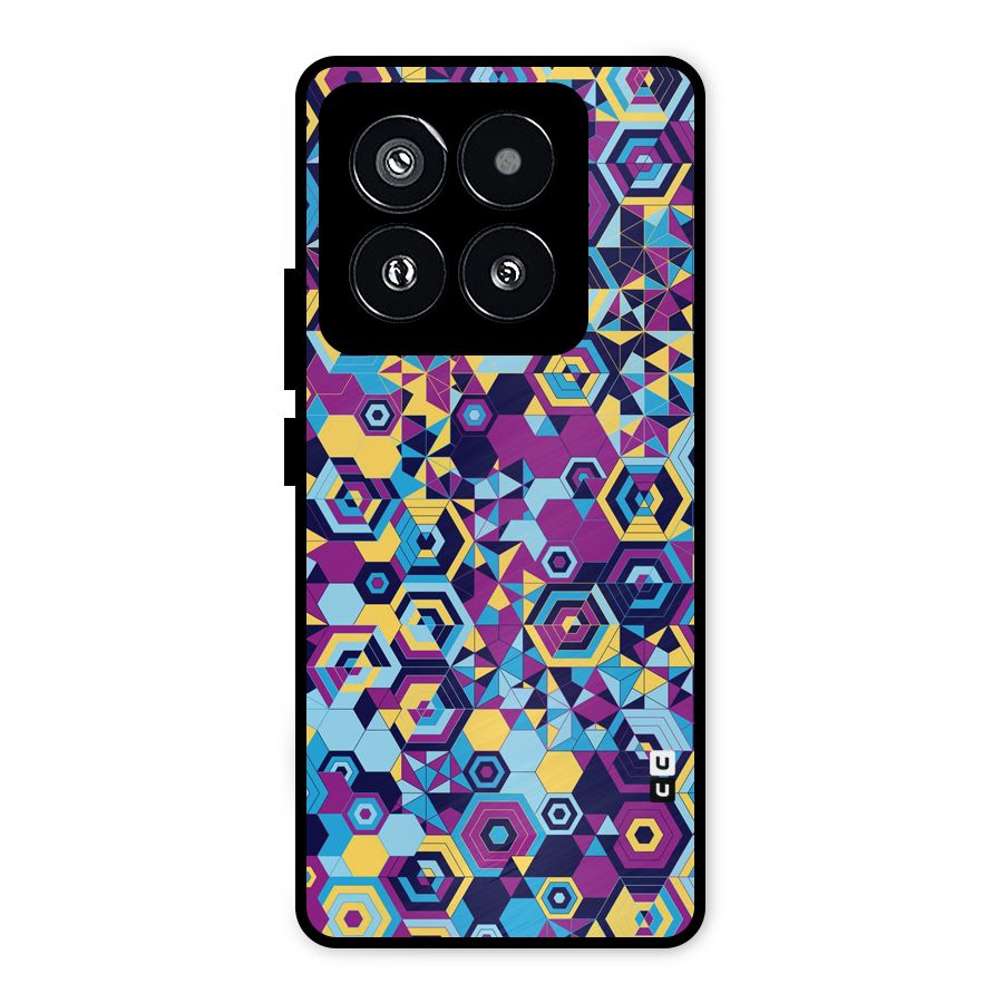 Artistic Abstract Metal Back Case for Xiaomi 14 Pro