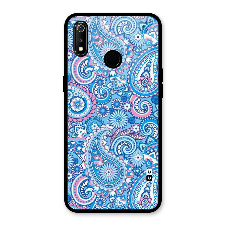 Artistic Blue Art Glass Back Case for Realme 3