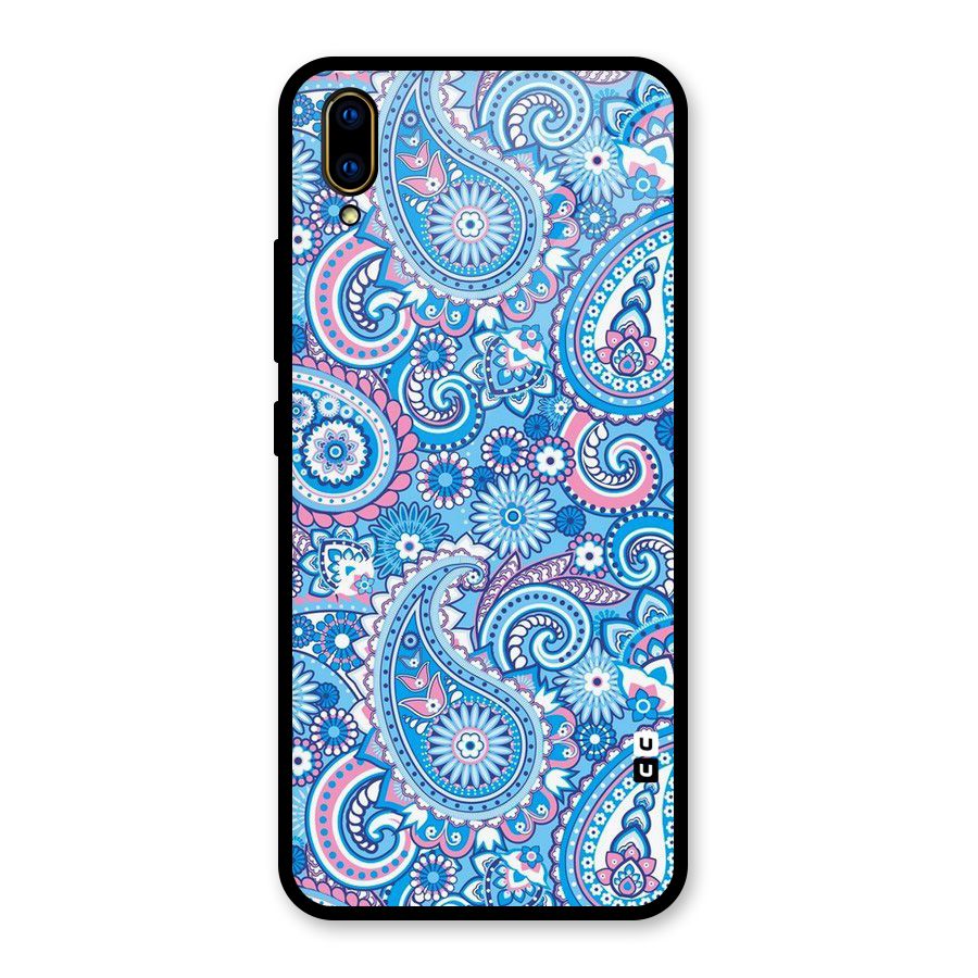 Artistic Blue Art Glass Back Case for Vivo V11 Pro
